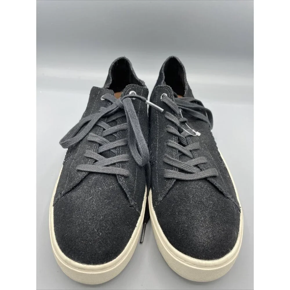 TOMS Black Suede Leather Lace Up Sneakers‎ Women’s Shoes 9.5 Casual Comfort